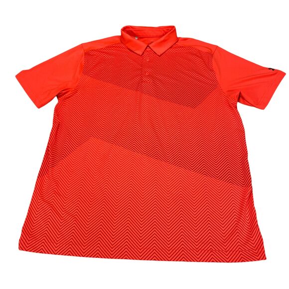 Under Armour Loose Heatgear Mens Large Red Short Sleeve Golf Polo Shirt - Picture 13 of 14